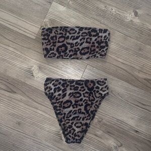 frankies leopard tube two piece set size XS
